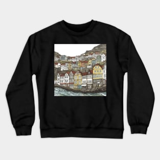 Faroe Islands city drawing Crewneck Sweatshirt